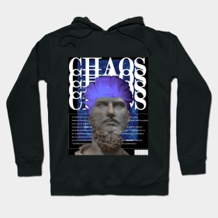 chaos statue blue text Hoodie